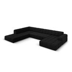 Velvet corner sofa &#39;chicago&#39; black, velvet, left