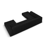 Velvet corner sofa &#39;chicago&#39; black, velvet, left