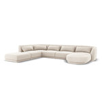 Velvet corner sofa &#39;tulum&#39; light beige, velvet, left