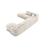 Velvet corner sofa &#39;tulum&#39; light beige, velvet, left