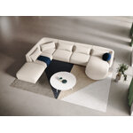 Velvet corner sofa &#39;tulum&#39; light beige, velvet, left