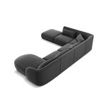 Velvet corner sofa &#39;tulum&#39; grey, velvet, left