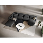 Velvet corner sofa &#39;tulum&#39; grey, velvet, left