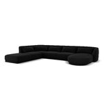 Velvet corner sofa &#39;tulum&#39; black, velvet, left