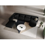 Velvet corner sofa &#39;tulum&#39; black, velvet, left