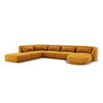 Velvet corner sofa &#39;tulum&#39; yellow, velvet, left