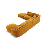 Velvet corner sofa &#39;tulum&#39; yellow, velvet, left