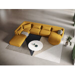 Velvet corner sofa &#39;tulum&#39; yellow, velvet, left