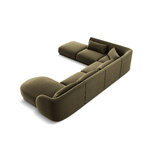 Velvet corner sofa &#39;tulum&#39; green, velvet, left