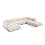 Velvet corner sofa &#39;chicago&#39; light beige, velvet, better