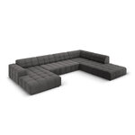 Aksominė kampinė sofa &#39;chicago&#39; pilka, aksominė, geriau