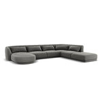 Velvet corner sofa &#39;tulum&#39; light grey, velvet, better