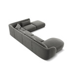 Velvet corner sofa &#39;tulum&#39; light grey, velvet, better