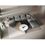 Velvet corner sofa &#39;tulum&#39; light grey, velvet, better