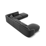 Aksominė kampinė sofa &#39;tulumas&#39; pilka, aksominė, geriau