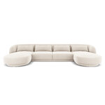 Velvet panoramic sofa &#39;tulum&#39; light beige, velvet