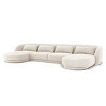 Velvet panoramic sofa &#39;tulum&#39; light beige, velvet