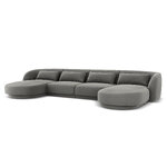 Velvet panoramic sofa &#39;tulum&#39; light grey, velvet