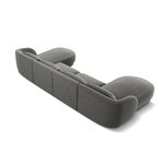 Velvet panoramic sofa &#39;tulum&#39; light grey, velvet