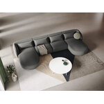 Velvet panoramic sofa &#39;tulum&#39; light grey, velvet