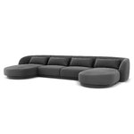 Velvet panoramic sofa &#39;tulum&#39; grey, velvet