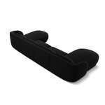 Velvet panoramic sofa &#39;tulum&#39; black, velvet