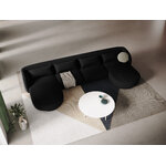 Velvet panoramic sofa &#39;tulum&#39; black, velvet