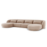 Aksominė panoraminė sofa &#39;tulum&#39; beige, aksominė