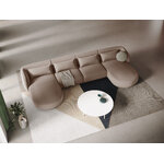 Aksominė panoraminė sofa &#39;tulum&#39; beige, aksominė