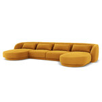 Velvet panoramic sofa &#39;tulum&#39; yellow, velvet