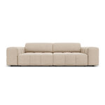 Aksominė sofa (luc) smėlio spalvos, aksominė