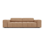 Aksominė sofa (luc) tamsiai smėlio spalvos, aksominė