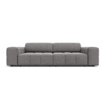 Aksominė sofa (luc) šviesiai pilka, aksominė