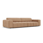 Aksominė sofa (luc) tamsiai smėlio spalvos, aksominė