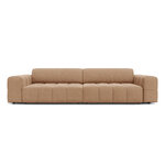 Aksominė sofa (luc) tamsiai smėlio spalvos, aksominė