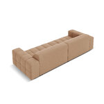 Aksominė sofa (luc) tamsiai smėlio spalvos, aksominė