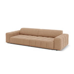 Aksominė sofa (luc) tamsiai smėlio spalvos, aksominė