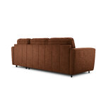 Corner sofa bed with washing box (audra) christian lacroix brown, genuine leather, black plastic, better