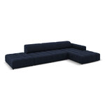 Aksominė sofa (luc) tamsiai mėlyna, aksominė, juoda plastikinė, geriau