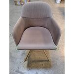 Beige swivel velvet chair (lola) hall sample, with cosmetic defects.