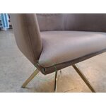 Beige swivel velvet chair (lola) hall sample, with cosmetic defects.