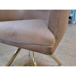 Beige swivel velvet chair (lola) hall sample, with cosmetic defects.