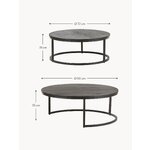 Black Solid Wood Coffee Table Set of 2 (Andrew)