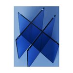 Blue round glass dining table (anouk) whole