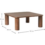 Dark Brown Solid Wood Coffee Table (Didi)