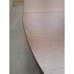 Dark brown round extendable dining table (bennet) 115x115-215 with cosmetic flaws