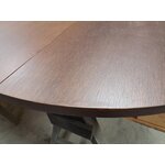 Dark brown round extendable dining table (bennet) 115x115-215 with cosmetic flaws