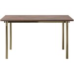Dark Brown Solid Wood Dining Table (Blue) 140x90