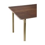 Dark Brown Solid Wood Dining Table (Blue) 140x90