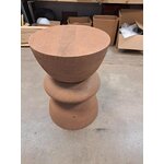 Brown round solid wood coffee table (benno) with a cosmetic flaw